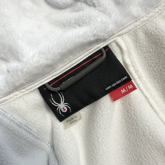Spyder M White Colorblock Soft Shell Ski Snowboard Jacket Faux Fur Lined Hood - Picture 8 of 12
